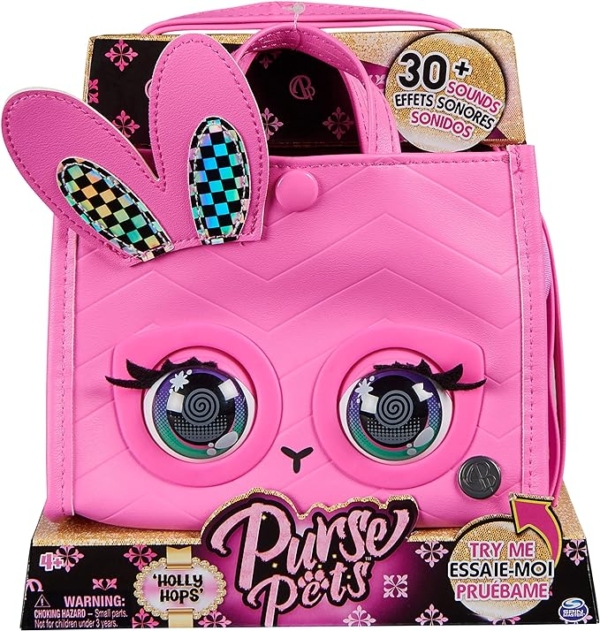 Purse Pets Borsetta Tote Perfect in Versione Coniglietto | Borsetta interattiva per Bambina con Oltre 30 Suoni e reazioni, Giocattoli per Bambine dai 4 Anni in su