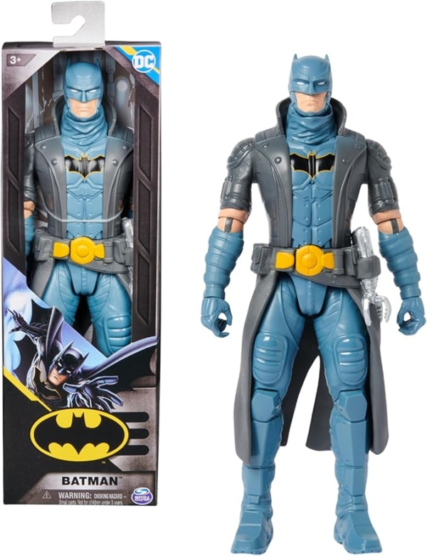 dc comics, Action Figure Batman Armatura Blu, Supereroe Giocattolo in Scala, Personaggio Mondo Batman Alto 30 cm, Supereroe con 11 Punti di Articolazione, Giochi per Bambini e Bambine, 3+ anni (Copia)
